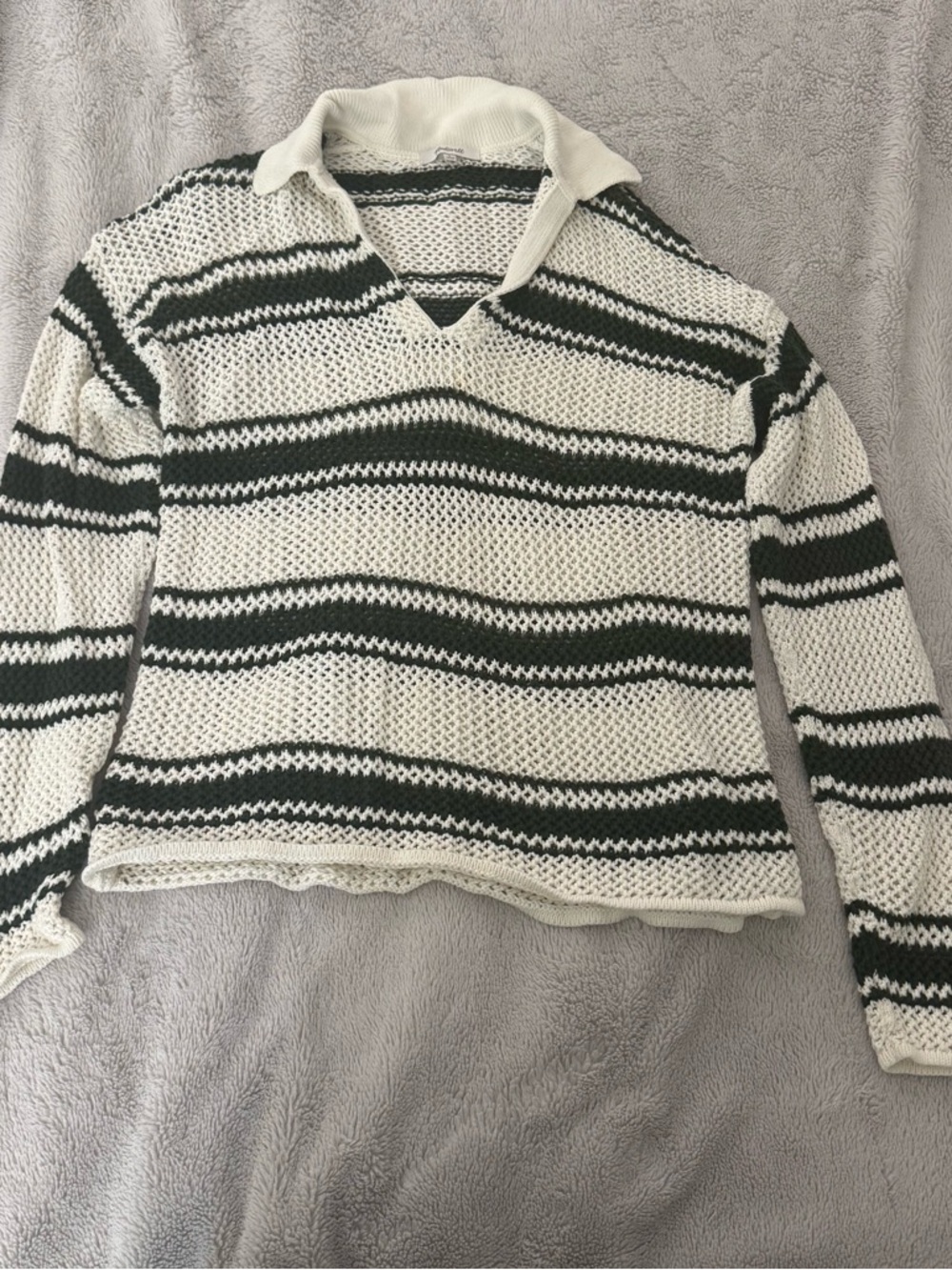 Madewell Open Stitch Johnny Collar Sweater - Picture 3 of 5